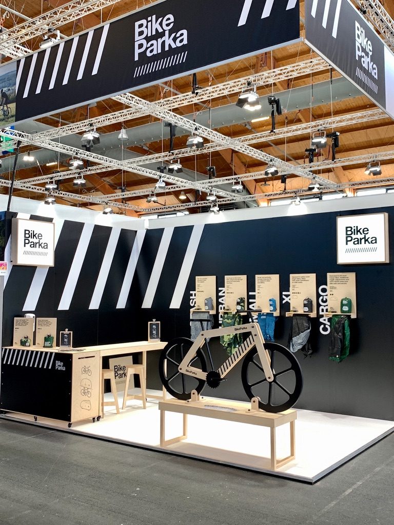 The BikeParka stand — come and say hello.